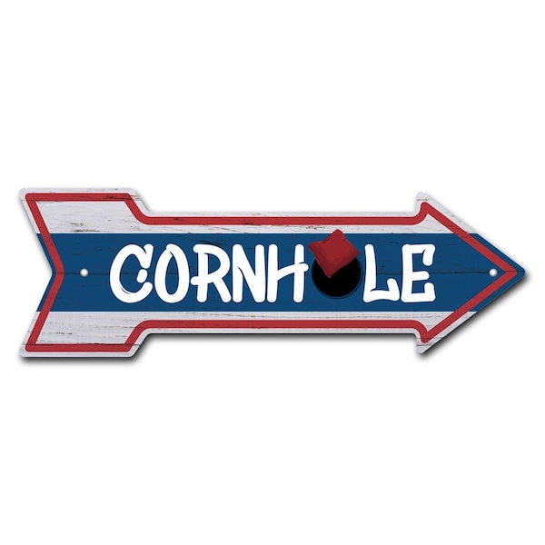 Cornhole Arrow Sign Funny Home Decor 24in Wide